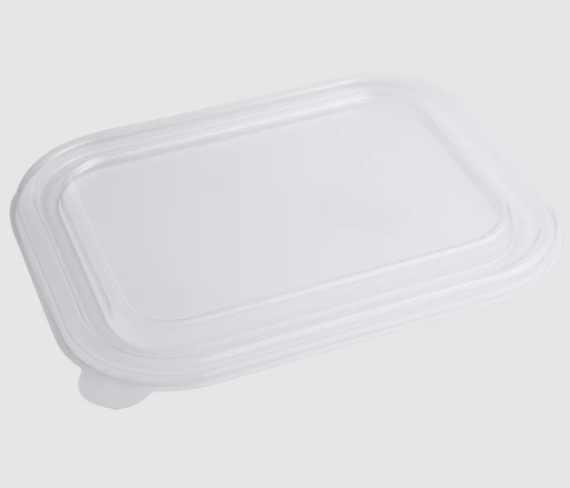 [004032-01] Clear Lid for 60 oz Rectangular Container, Material: PLA, Certified Compostable, 400/cs