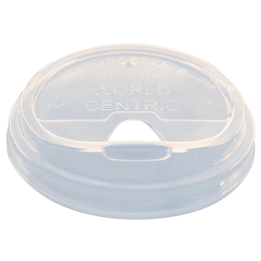 [002024-01] Sip lid for 16 oz cold cups with green stripe, Material: PLA, Color: Clear, Certified Compostable, 1000/cs