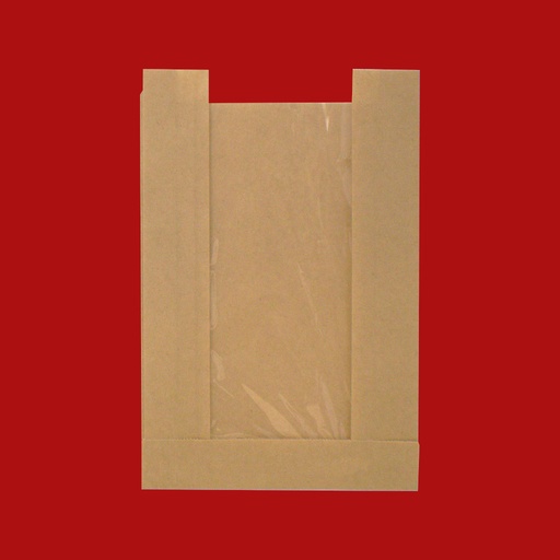 [012058-03] Cookie/Pastry Panel Bag with Window, Size: 5"x1.5"x7", Color: Natural, 500/cs