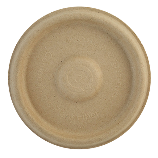 [001005-01] Flat lid for 2 oz portion cup, Unbleached plant fiber, Natural, Compostable, 2000/cs