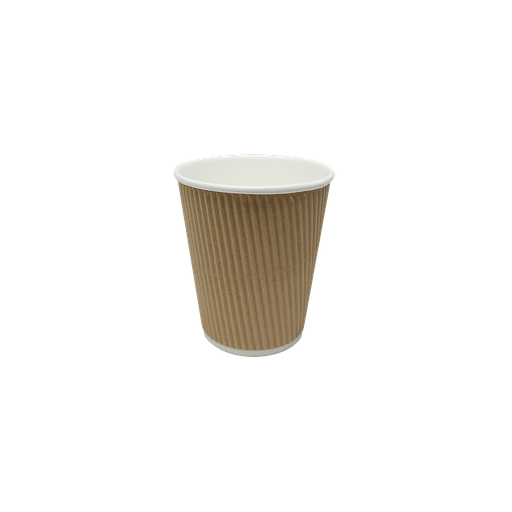 [003001-02] 8 oz ripple hot cup, Color: Kraft, 500/cs
