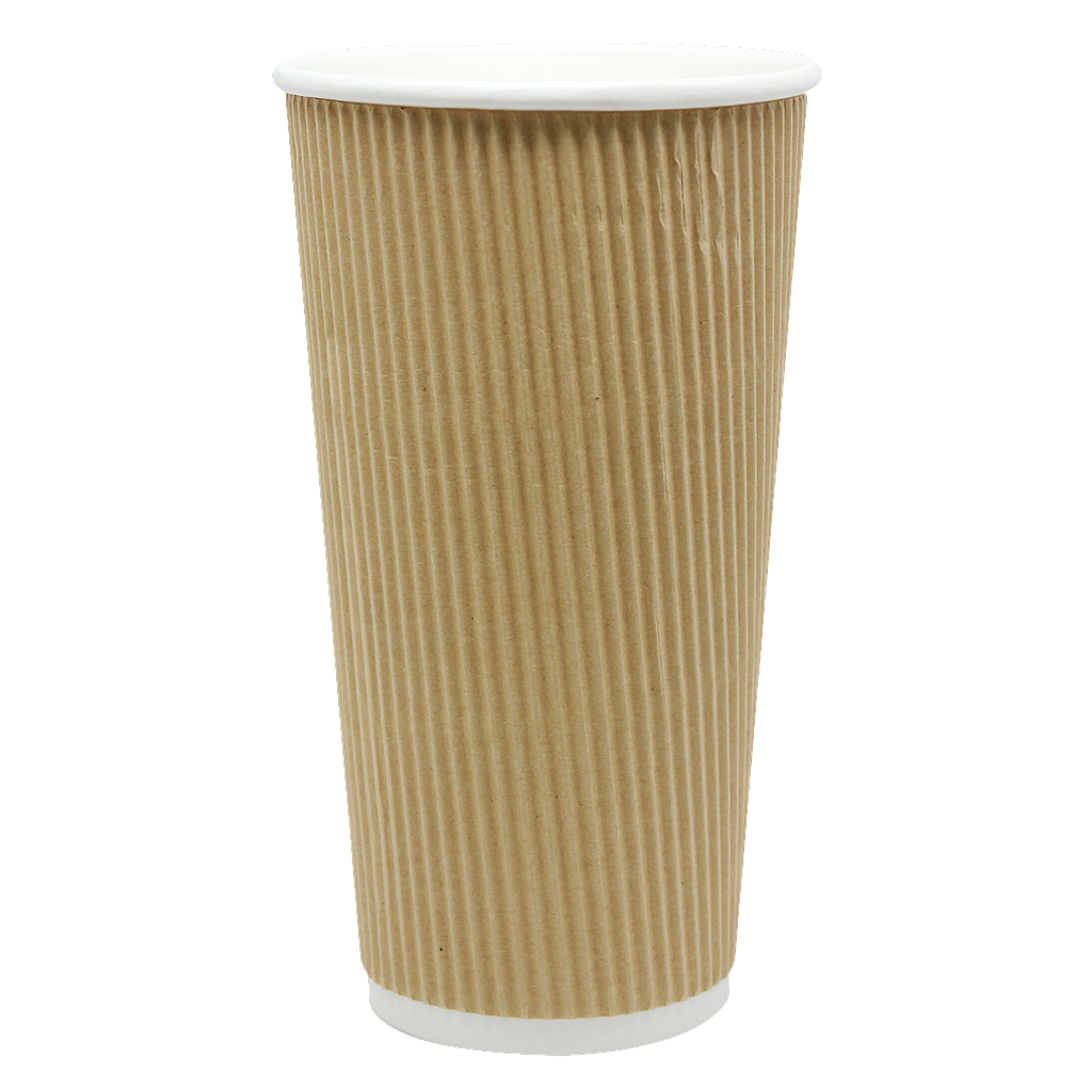 20 oz ripple hot cup, Color: Kraft, 500/cs | Auburn Supply Group