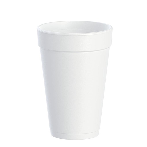 [003037-03] Hot Drink Cup, Capacity: 16 oz., Color: White, Material: Foam, 25 Cups/Sleeve; 40 Sleeves/Cs; 1000 Cups/Cs