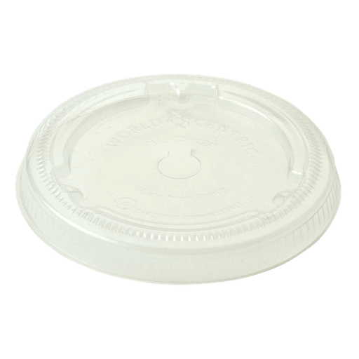 [003048-01] Lid for 10 oz - 22 oz cup, Straw Slot, Material: PLA, Color: Clear, Compostable, 1000/cs