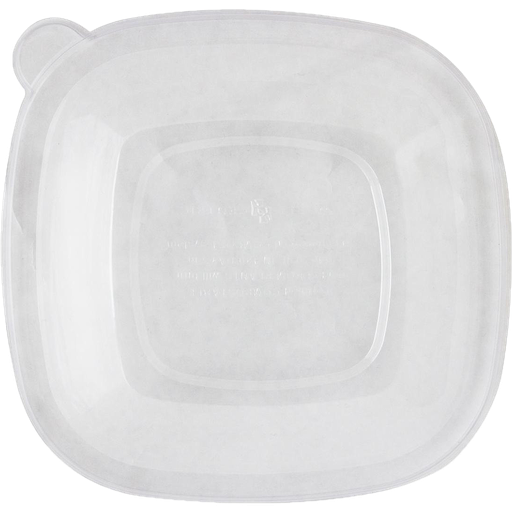 [004067-01] Vented Clear Lid for 24 oz - 48 oz Square Bowl, Material: PLA, Certified Compostable, 200/cs