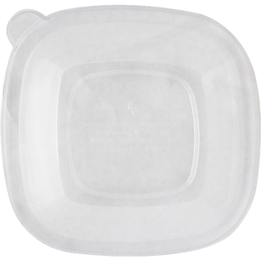 [004067-01] Vented Lid for 24 oz - 48 oz Square Bowl, PLA, Clear, Compostable, 200/cs, Special Order Item, Non-refundable, 3 to 4 week lead time