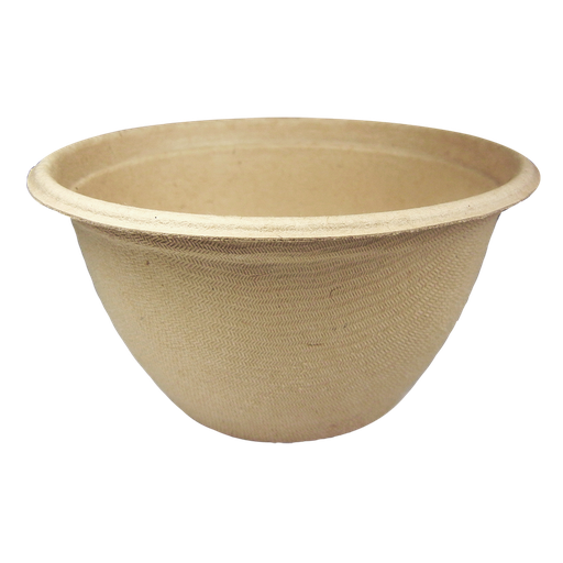 [004069-01] Round Barrel Bowl, 12 oz, Compostable, Bamboo and unbleached plant fiber, Natural, 500/cs, 13 lbs