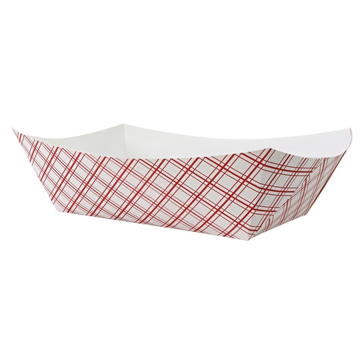 [004193-03] Food Tray, Capacity: 10 lb, Color: Red and White Plaid, Material: Clay Coated Paperboard, 250/cs