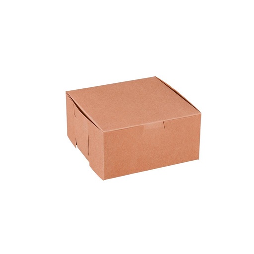 [004215-03] Bakery Box, Non-window lock corner box, 6"x6"x3", Recyclable and Compostable, Renewable Paper, Kraft, 250/cs, Made in USA